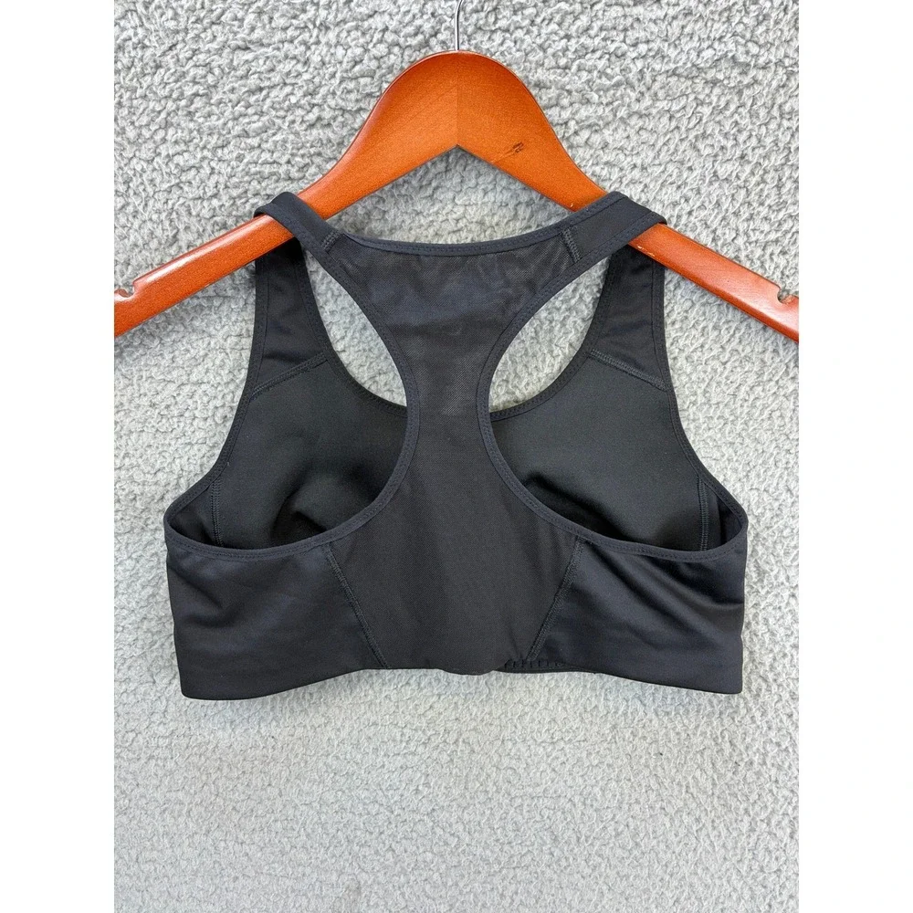 Nike Dri-FIT Racerback Sports Bra Womens Large Black Gym Running Workout Swoosh